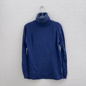 Massimo Dutti cashmere wool navy turtleneck sweater